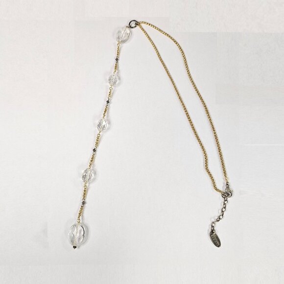 Karyn Chopik Gold Necklace with Crystal Droplets - Picture 1 of 3
